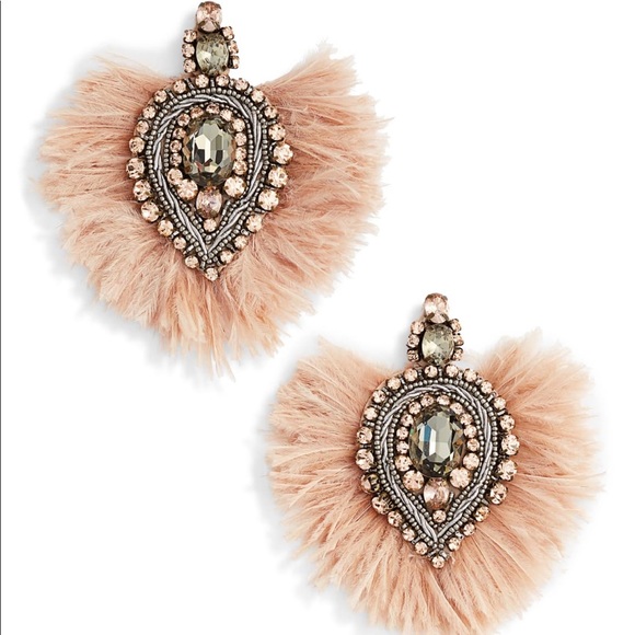 Tory Burch Jewelry - Tory Burch Embellished Feather Earrings